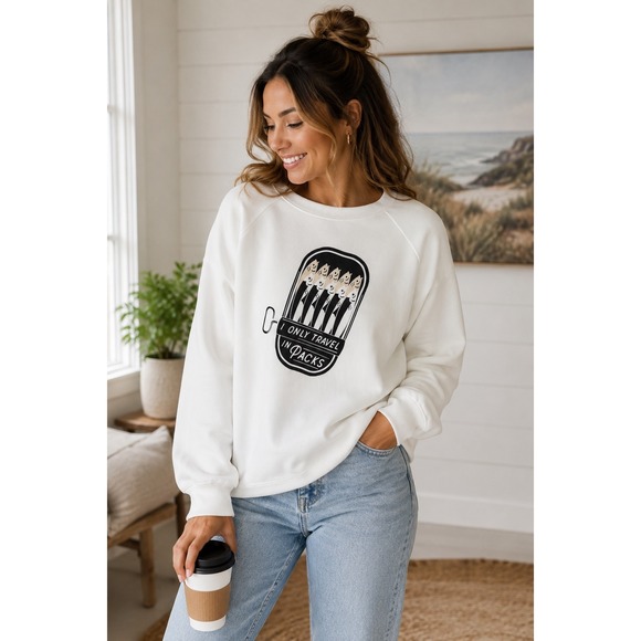 The Cuddle Collab Tops - The Cuddle Collab "I Only Travel in Packs" Graphic Sweatshirt‎ – Size L – NWT